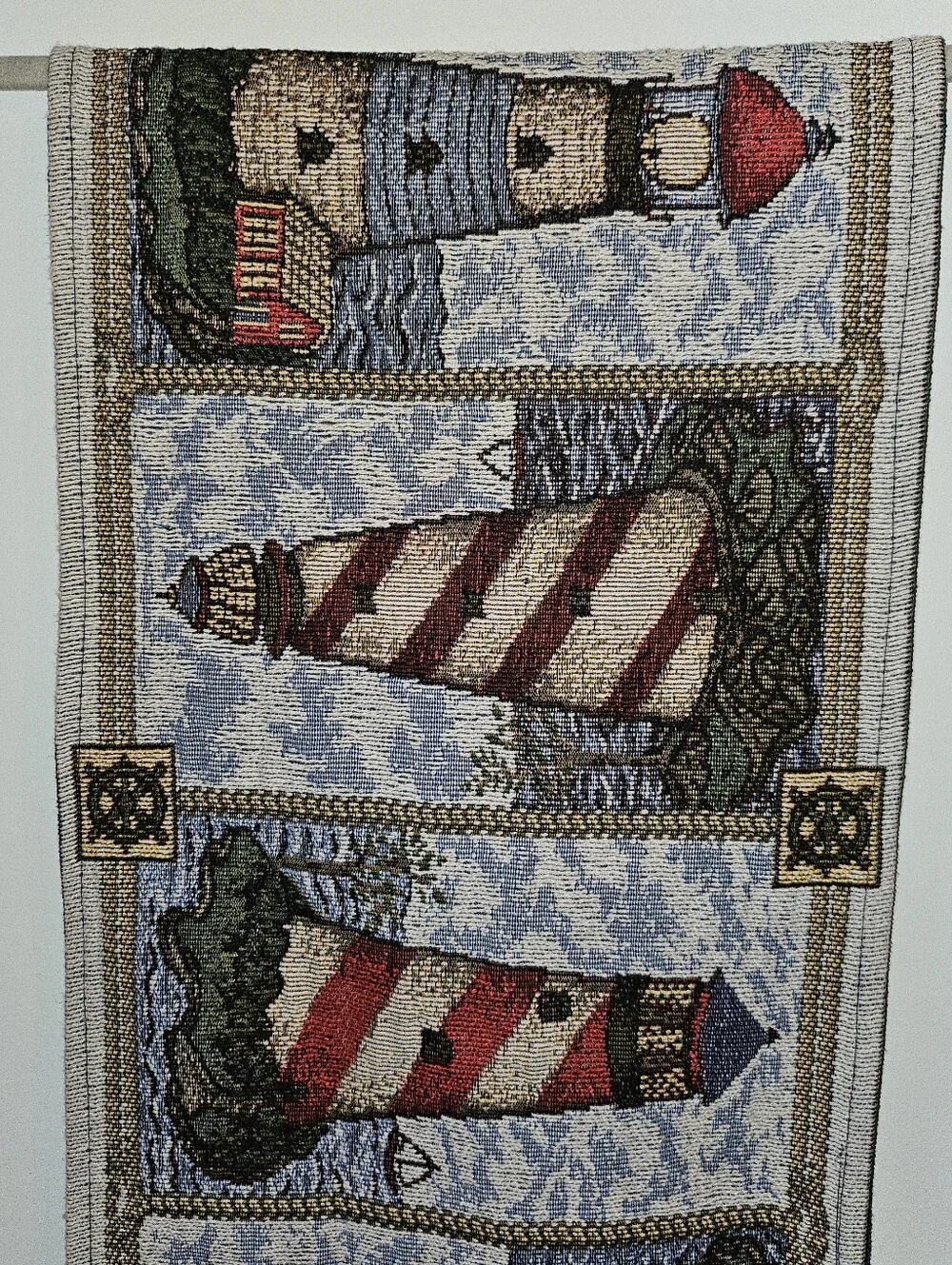 Lighthouse Table Runner Tapestry Ramie